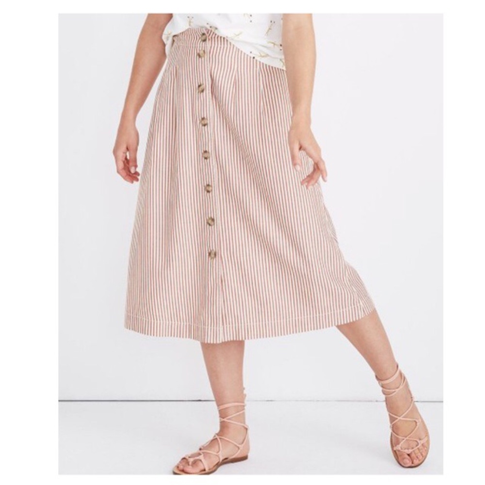 Madewell Patio Skirt in Burnt Clay Stripe